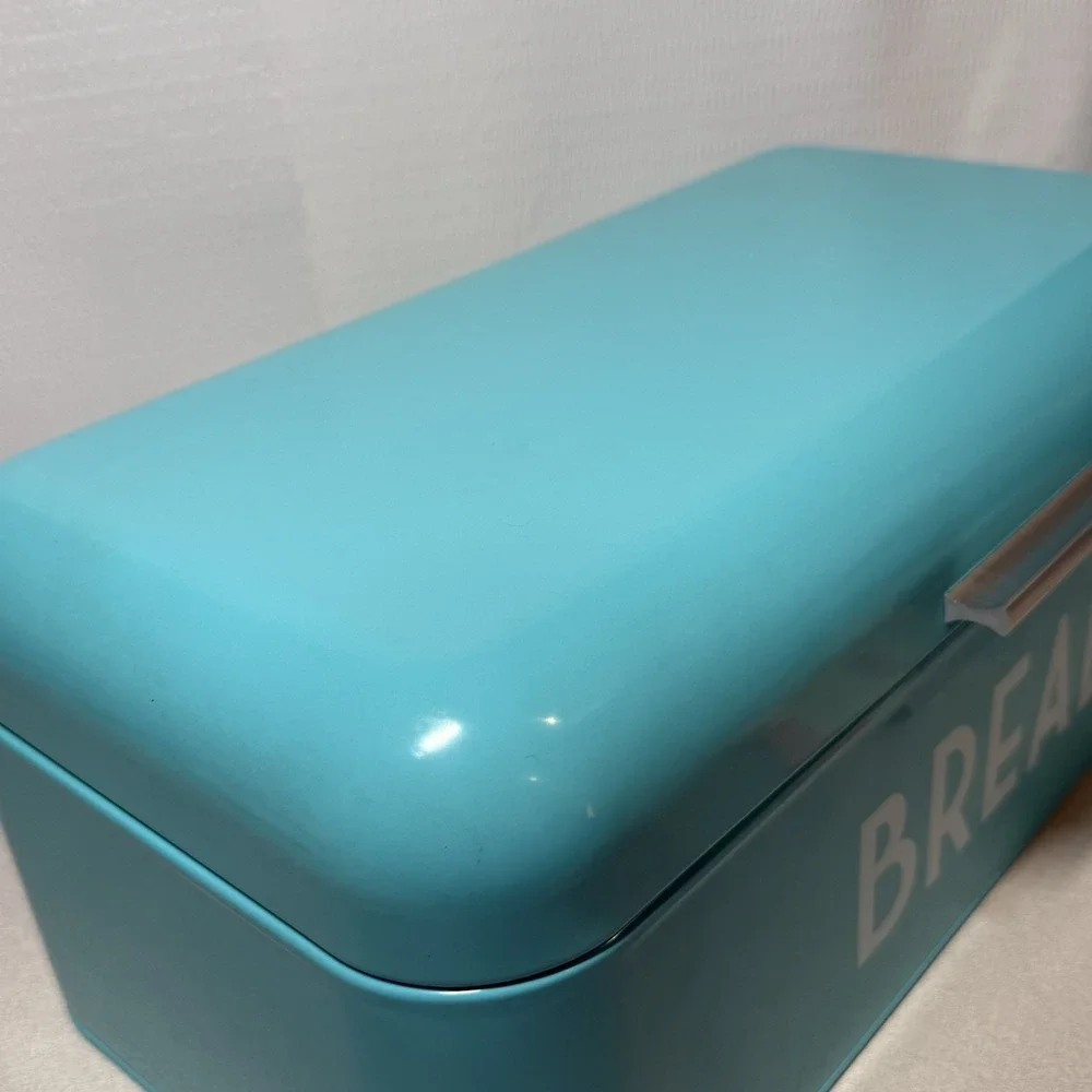 Vintage Metal Bread Box for Kitchen Counter, Bread Bin Storage Container   Green